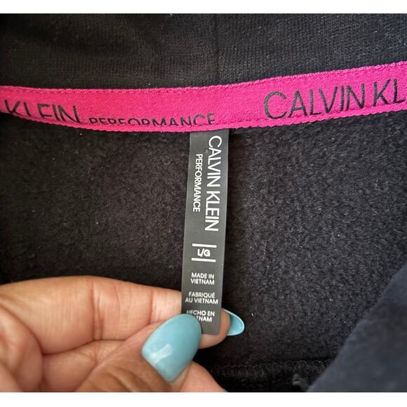 Calvin Klein Black Logo Mock Neck Sweatshirt Womens Size L - Picture 3 of 7